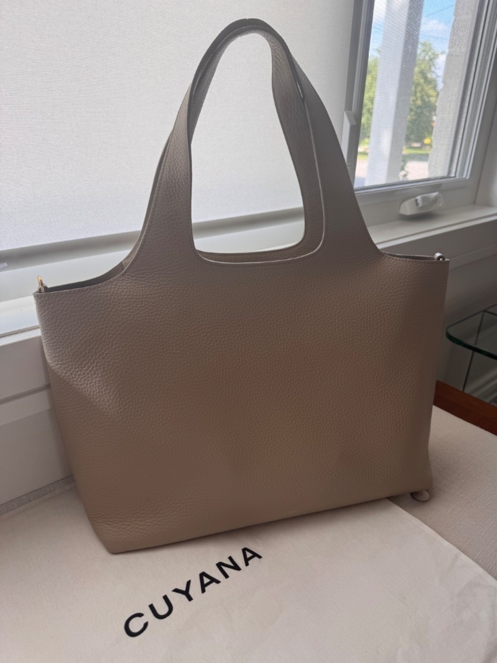 Complete Set: CUYANA System Tote & Leather Organizer | Stone Pebbled Leather - Picture 2 of 16